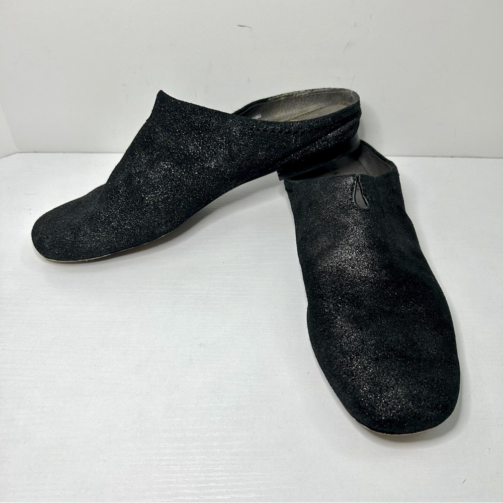 Naked Feet Fondo Hidden Wedge Ballet Flats Pewter Black Size 8